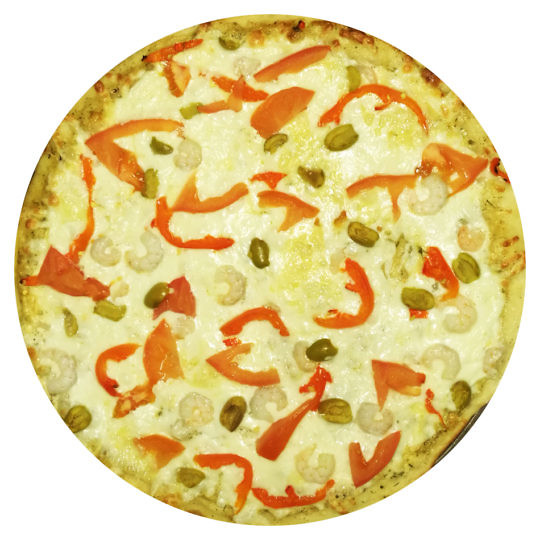 Пицца с креветками